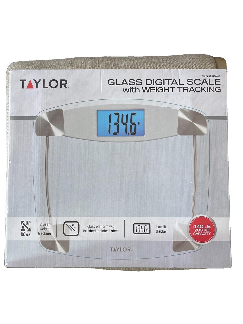 Taylor Glass Digital Scale  440LB  Stainless Steel