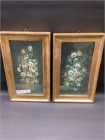 2 Vtg Flemish school flowers, Italy framed prints