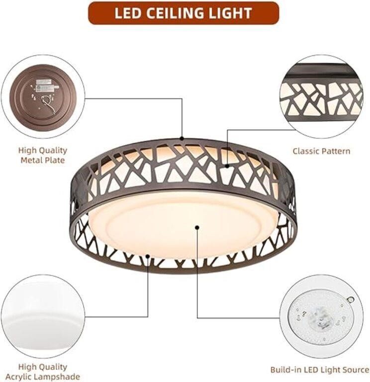 VICNIE LED Flush Mount Ceiling Light, 14 Inch 20W