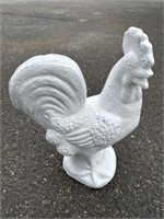 Heavy cement rooster 18" hx 13” long