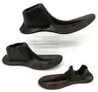 3 Antique Cast Iron Shoe Molds