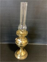 Antique Brass Oil Lamp 21.5"h