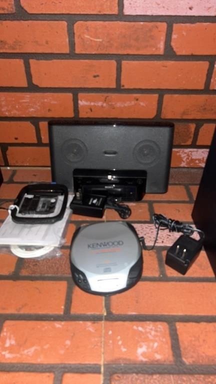 Sony charging dock & kenwood portable cd player