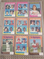 3 Pages assorted vintage Baseball cards