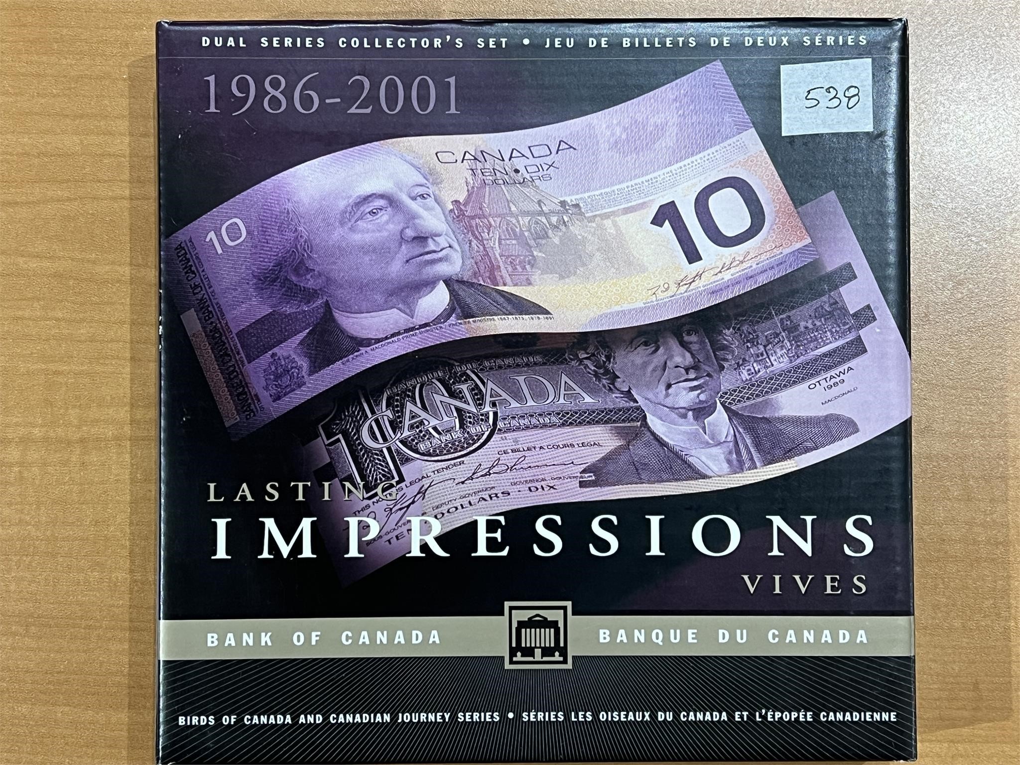 Cdn 2 x $10 Lasting Impressions Bills Set