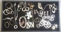 Group sterling jewelry: earrings, necklaces,