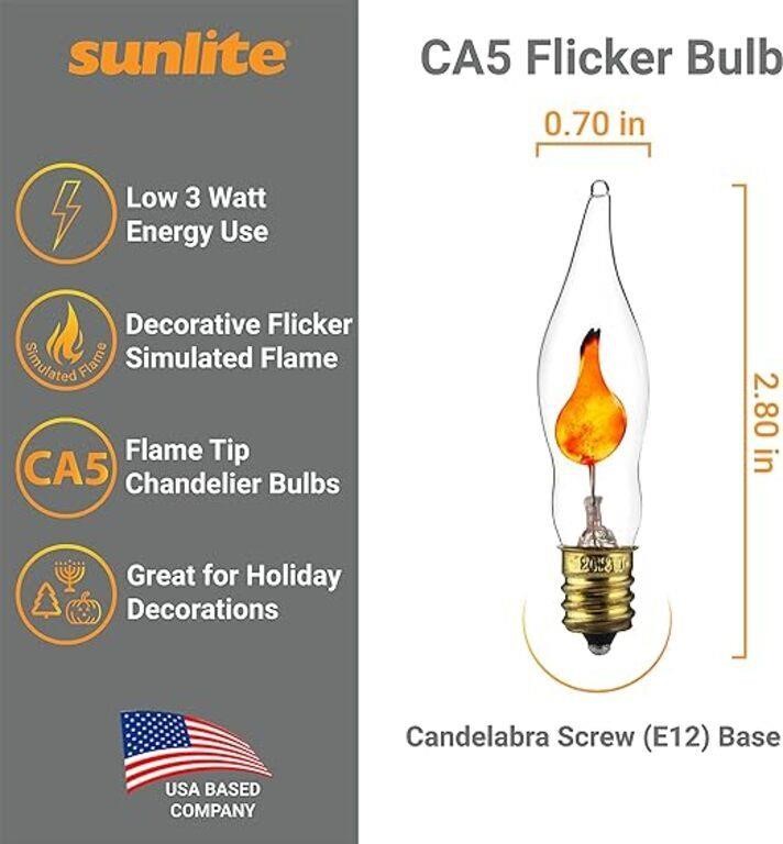 Petite Flicker Bulb, Candelabra E12 Base, Clear,