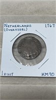1767 Netherlands 1 Duit Coin