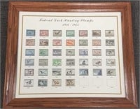Framed collection of federal duck stamps