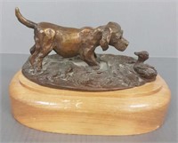 Signed Bob Winship bronze dog sculpture