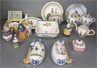 Collection Quimper pottery incl. figures, wall