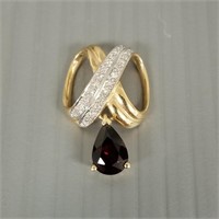 14K gold slide pendant set with diamonds &