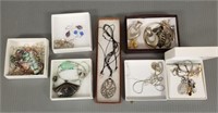 Group of sterling silver jewelry - some set with