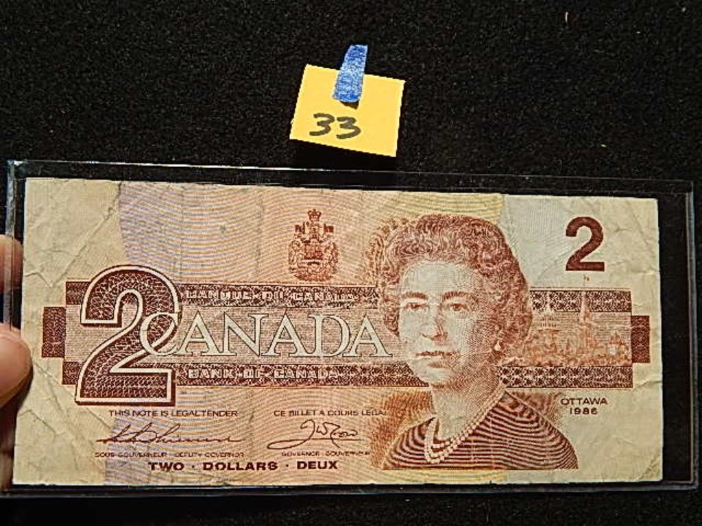 1986 Canadian $2 Note