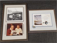 2 framed Les Kouba signed prints & photos-