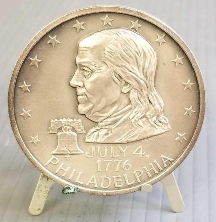 .999 fine silver Franklin medallion 4.5 troy oz