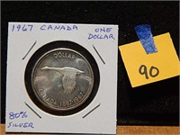 1967 Canadian Silver Dollar 80% Silver