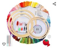 IMMEK 5 Pieces Embroidery Hoop Set Bamboo Circle