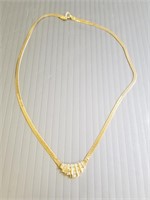 14K gold & diamond necklace - 9.8 grams; 16" long