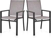 bigget 2PCS Dining Patio Chairs Set of 2  Textilen