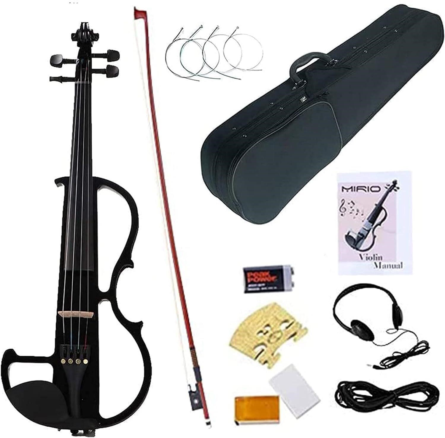 Electric Violin 4/4 Full Size MIRIO Black Silent E