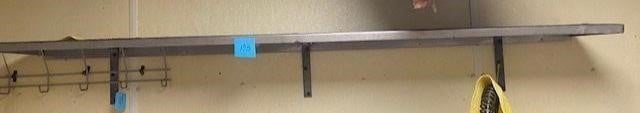 Stainless steel wall shelf with supports 8' x 12"