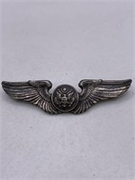 HEAVY STERLING SILVER WWII AIR FORCE BROOCH