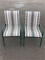Pair of stacking patio chairs