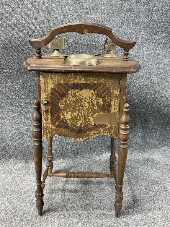 Antique Copper Lined Smoking Stand, TLC