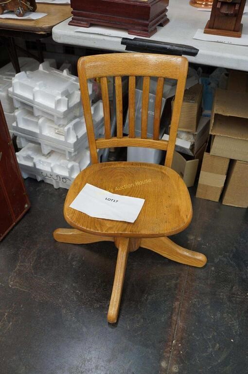 antique oak office chair by Krug