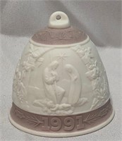 1991 Lladro #5803 Christmas Bell Ornament in Matte