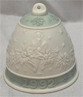 1992 Lladro #5913 Christmas Bell Ornament in Matte