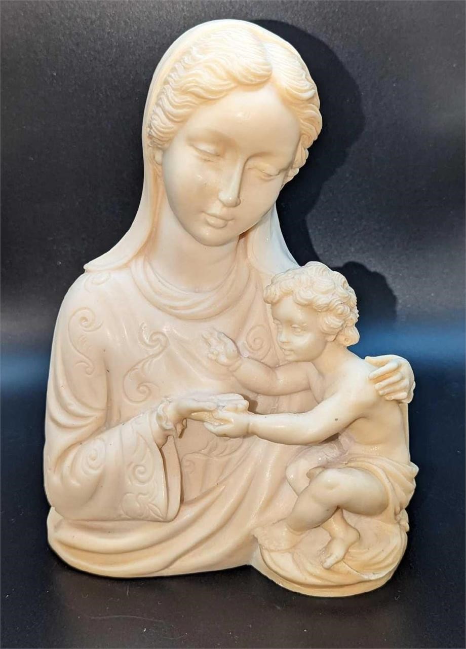 Vintage Resin Mary With Baby Jesus Figurine