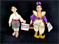 Set of (2) Disney Plush Bean Bag Aladdin & Eric