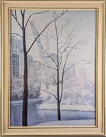 Framed Diane Romanello Central Park During Winter