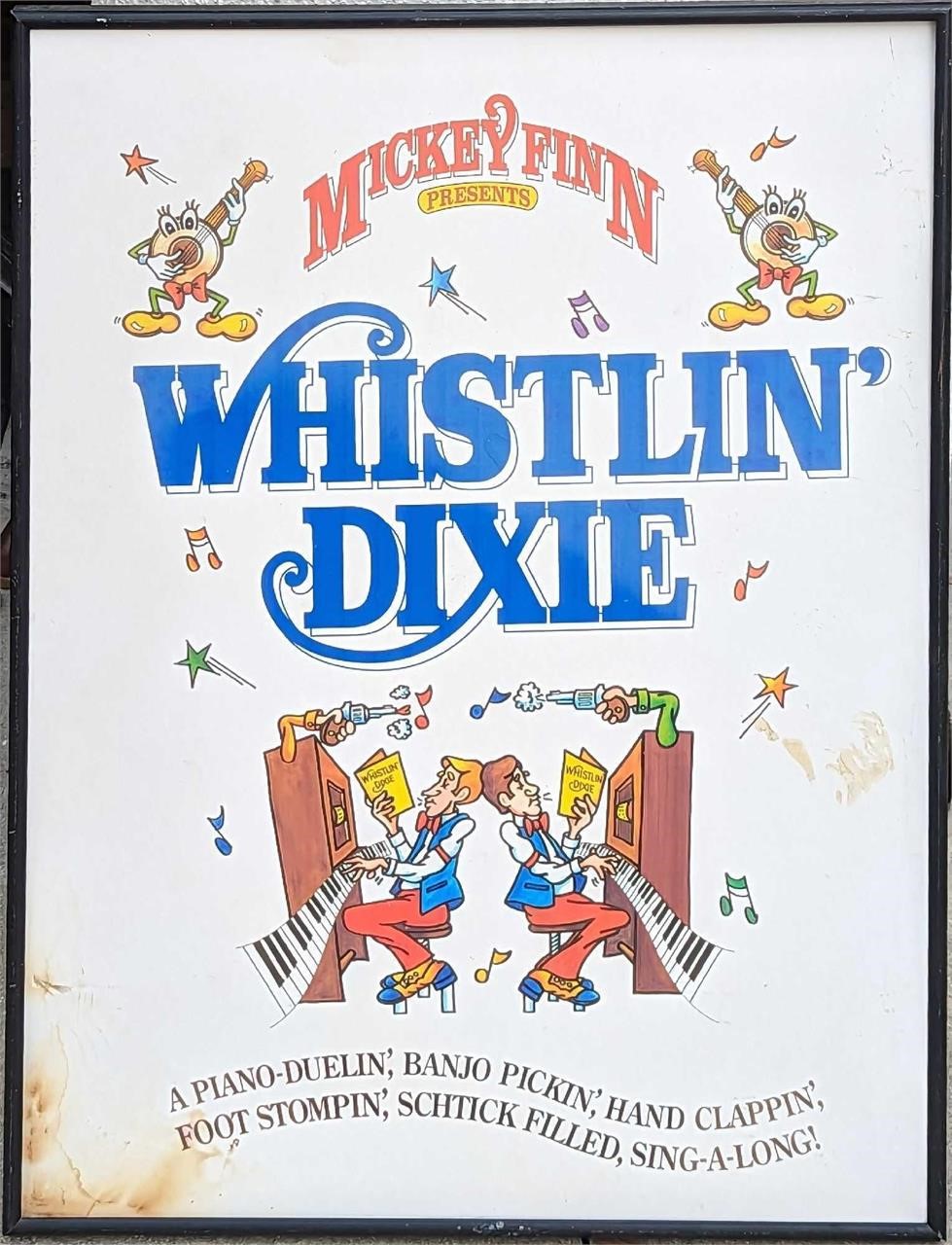 Vintage Mickey Finn Whistlin' Dixie Show Sign