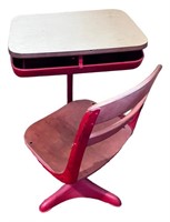 Vintage Child's School Desk & Chair
