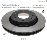 Black Hat Front Disk Brake Rotor - GM