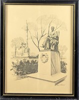 Framed Paul N. Norton Lincoln Monument Print