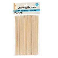 Universal Basics Bamboo Reusable Straws  10ct