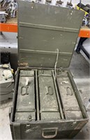 WWII Wooden Trunk With Crystal Unit Boxes