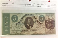 Rare Original Confederate Civil War Bill