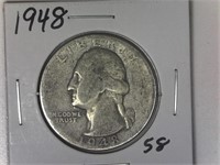 1948 Silver Washington Quarter
