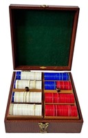 Vintage Storage Case w/Poker Chips & Card