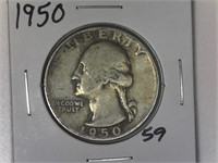 1950 Silver Washington Quarter