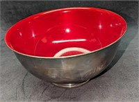 Vintage Reed & Barton Silverplated Red Enamel Bowl