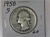 1950-S Silver Washington Quarter