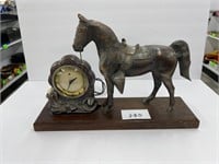Metal horse clock telechron - untested