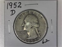 1952-D Silver Washington Quarter