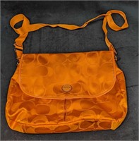 Orange Coach Messenger Nylon Bag